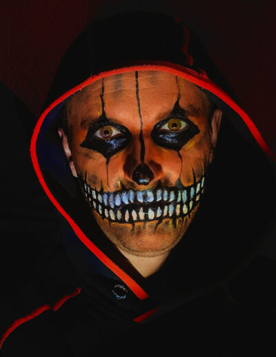 Halloween schminken Kürbiskopf