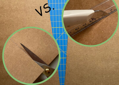 Kartenbasis schneiden Schere vs. Cutter