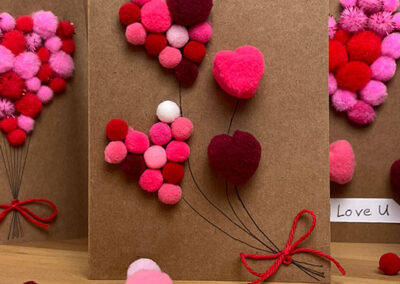DIY-Herz-Karte alternativ mit vier Herzen