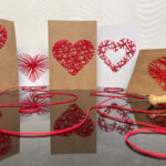 Nadel und Faden - DIY-Herz-Karten stricken