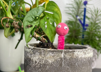 DIY Blumenmonster Pink kleine Augen