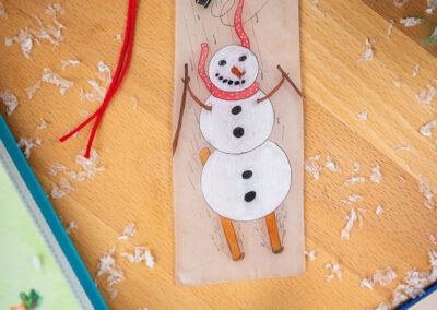 Weihnachtliche Lesezeichen: Schneemann