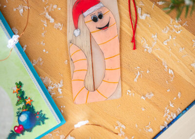 Weihnachtliche Lesezeichen: Weihnachtswurm