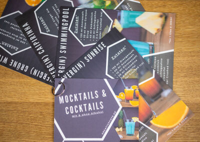Cocktailkarte: Silvesterparty kinderfreundlich Cocktails & Mocktails